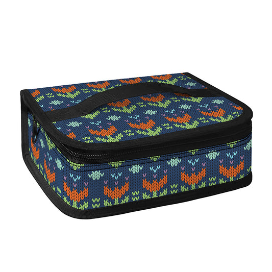 Flower Knitted Pattern Print Small Lunch Bag