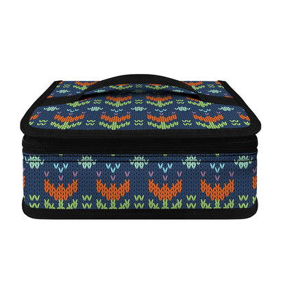 Flower Knitted Pattern Print Small Lunch Bag