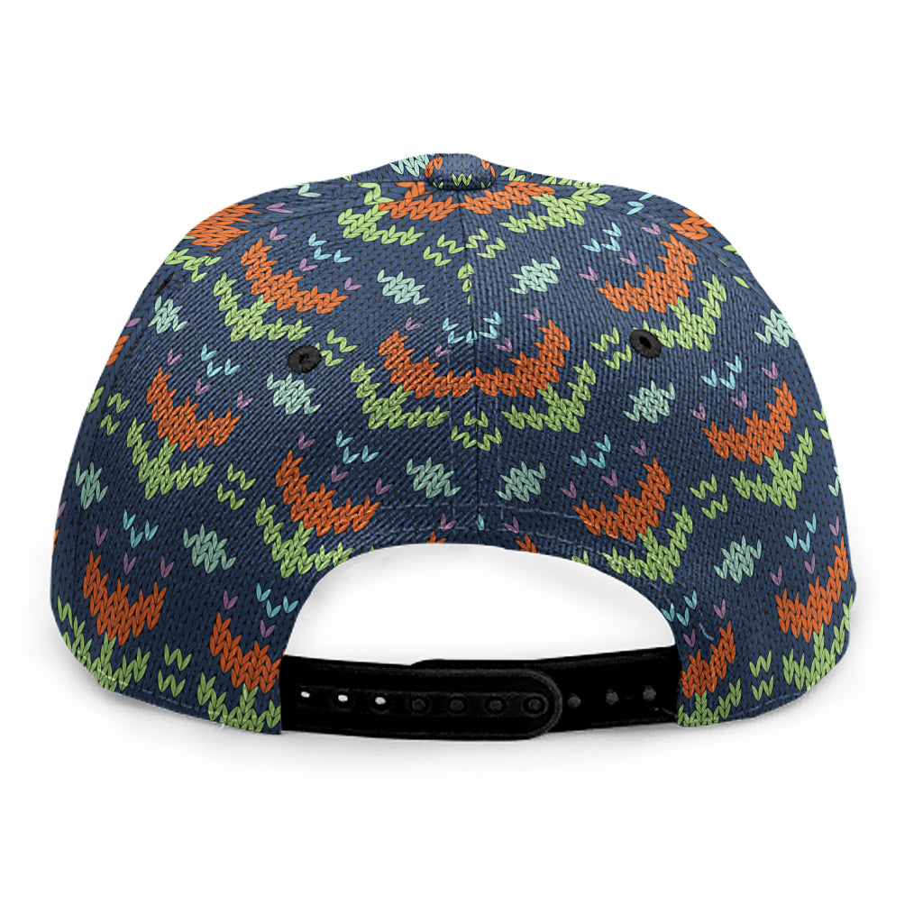 Flower Knitted Pattern Print Snapback Cap