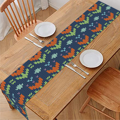 Flower Knitted Pattern Print Table Runner