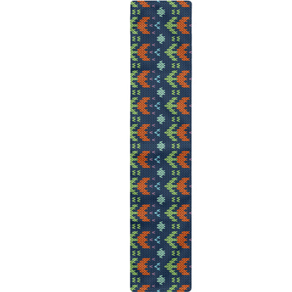 Flower Knitted Pattern Print Table Runner