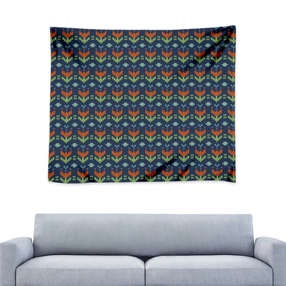 Flower Knitted Pattern Print Tapestry
