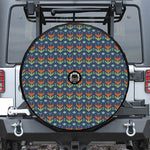 Flower Knitted Pattern Print Tire Cover With Camera Hole