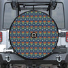 Flower Knitted Pattern Print Tire Cover With Camera Hole