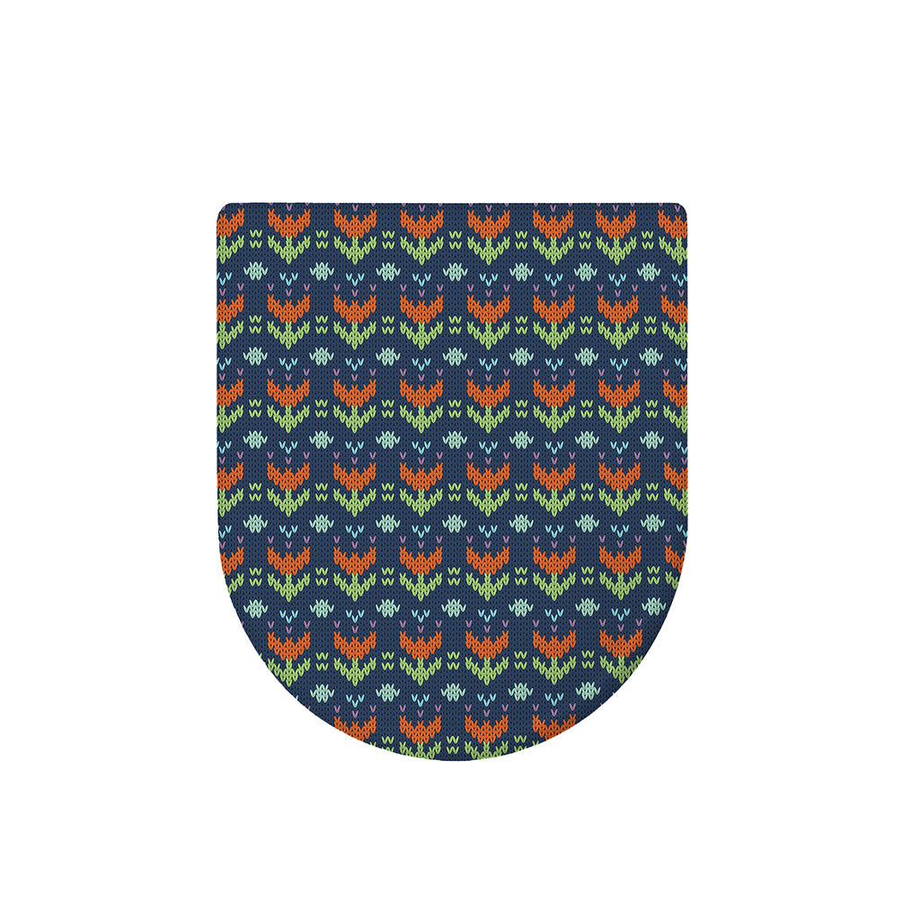 Flower Knitted Pattern Print Toilet Lid Cover