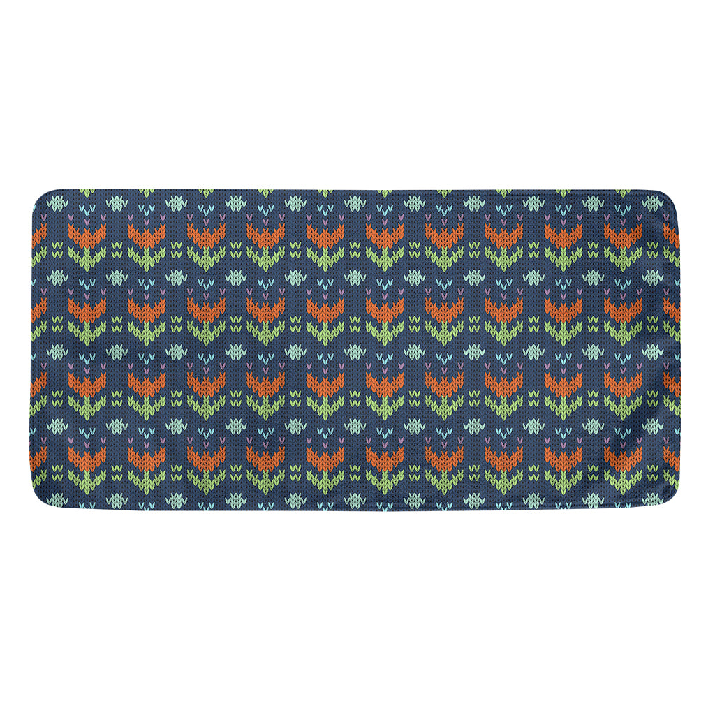 Flower Knitted Pattern Print Towel