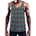 Flower Knitted Pattern Print Men's Workout Tank Top
