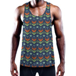 Flower Knitted Pattern Print Training Tank Top