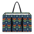 Flower Knitted Pattern Print Utility Tote Bag