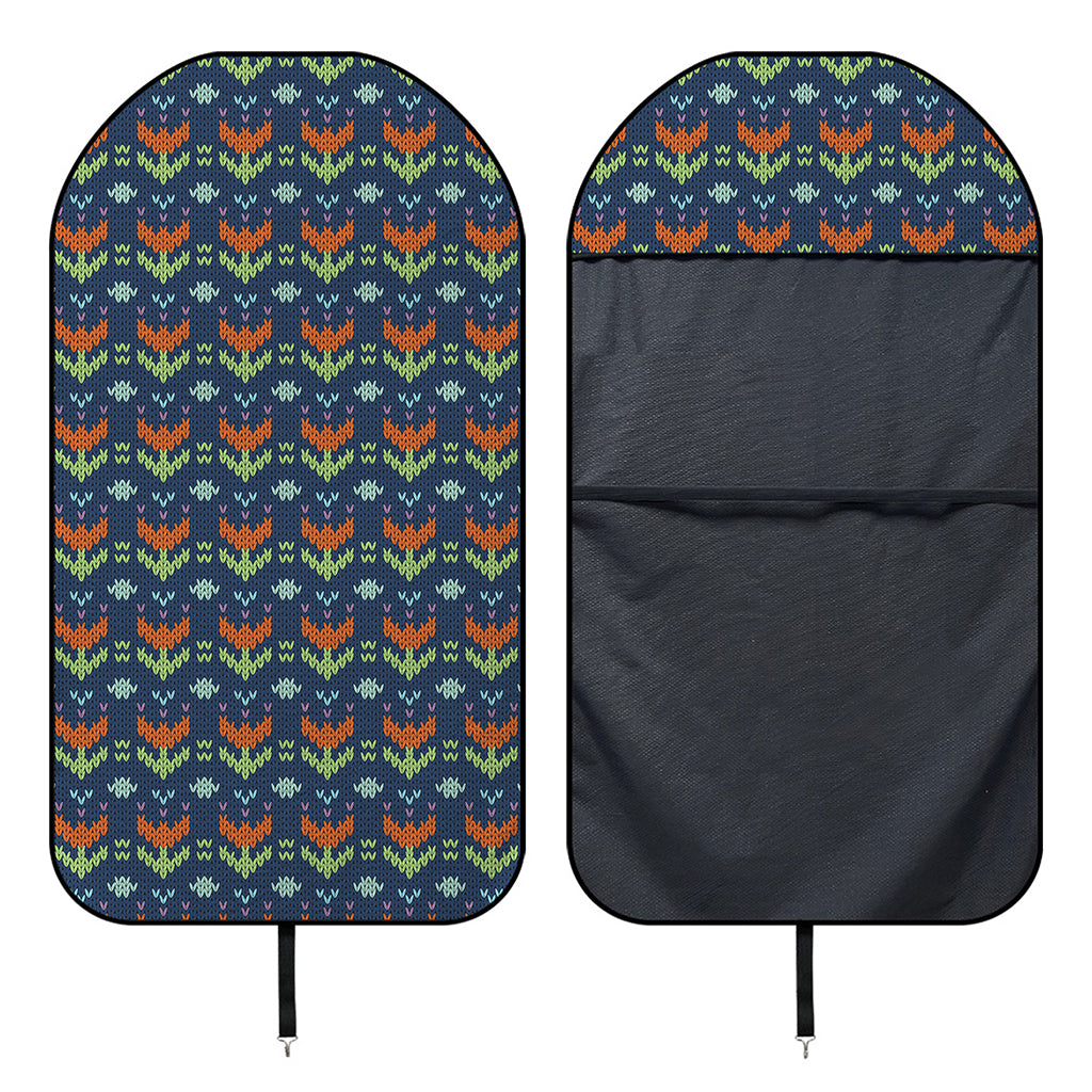 Flower Knitted Pattern Print Waterproof Car Seat Cover