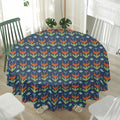 Flower Knitted Pattern Print Waterproof Round Tablecloth