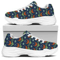 Flower Knitted Pattern Print White Chunky Shoes
