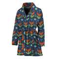 Flower Knitted Pattern Print Women's Bathrobe