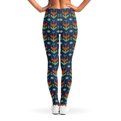 Flower Knitted Pattern Print Women's Leggings
