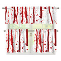 Flowing Red Blood Print 3 Piece Kitchen Curtains