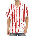 Flowing Red Blood Print Aloha Shirt
