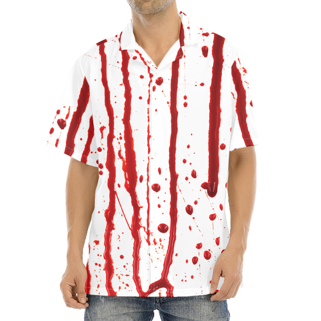 Flowing Red Blood Print Aloha Shirt