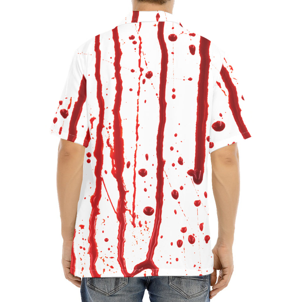 Flowing Red Blood Print Aloha Shirt