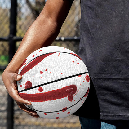 Flowing Red Blood Print Basketball