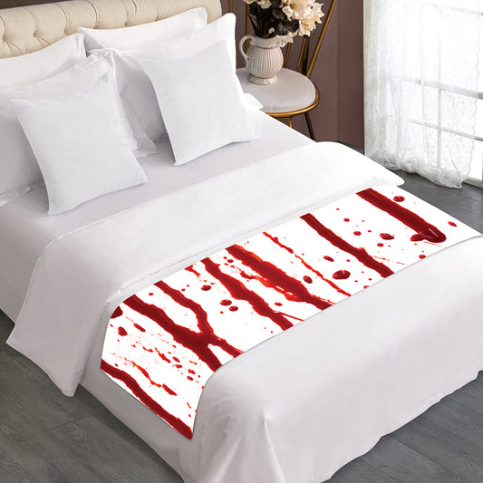 Flowing Red Blood Print Bed Runner