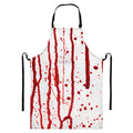 Flowing Red Blood Print Bib Apron With Pocket