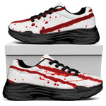 Flowing Red Blood Print Black Chunky Shoes