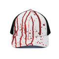 Flowing Red Blood Print Black Mesh Trucker Hat