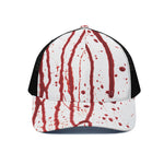 Flowing Red Blood Print Black Mesh Trucker Cap