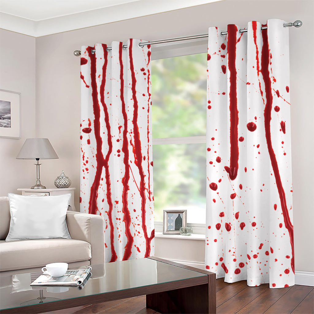 Flowing Red Blood Print Blackout Grommet Curtains