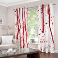 Flowing Red Blood Print Dimout Grommet Curtains