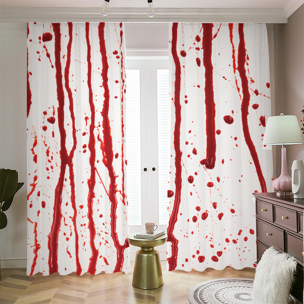 Flowing Red Blood Print Blackout Pencil Pleat Curtains