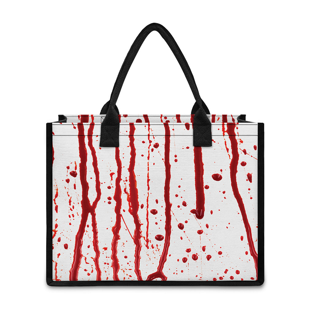 Flowing Red Blood Print Canvas Tote Bag