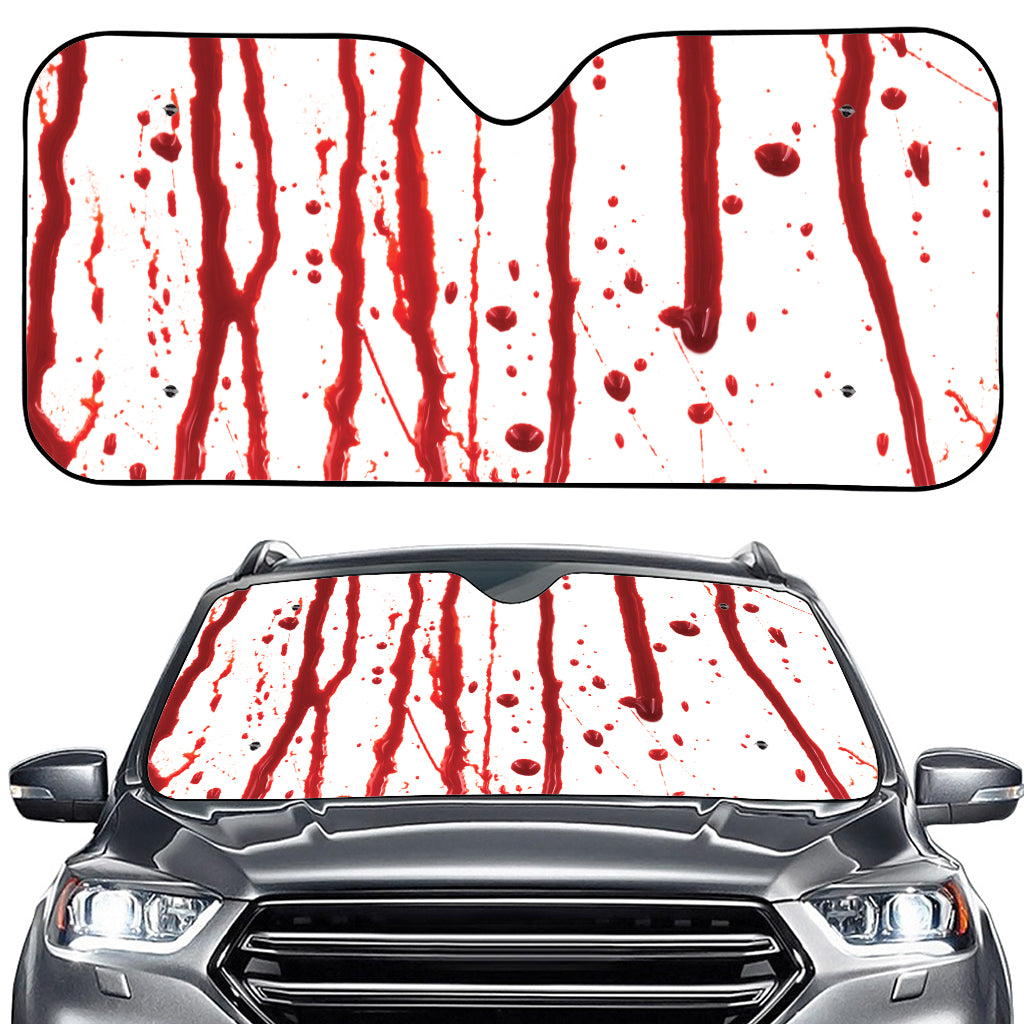 Flowing Red Blood Print Car Windshield Sun Shade