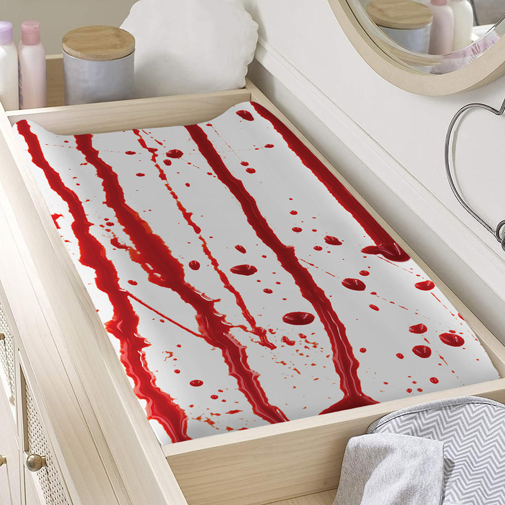Flowing Red Blood Print Changing Pad Cover