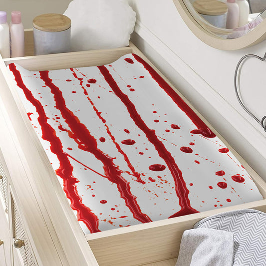 Flowing Red Blood Print Changing Pad Cover