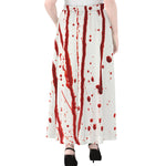 Flowing Red Blood Print Chiffon Maxi Skirt