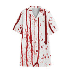 Flowing Red Blood Print Cotton Hawaiian Shirt