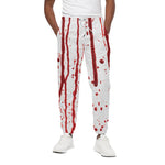 Flowing Red Blood Print Cotton Pants