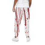 Flowing Red Blood Print Cotton Pants