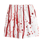 Flowing Red Blood Print Cotton Shorts