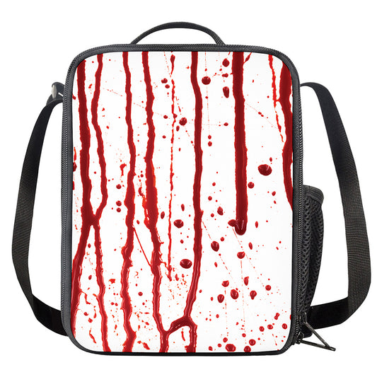 Flowing Red Blood Print Crossbody Lunch Bag