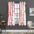 Flowing Red Blood Print Grommet Curtain Panels