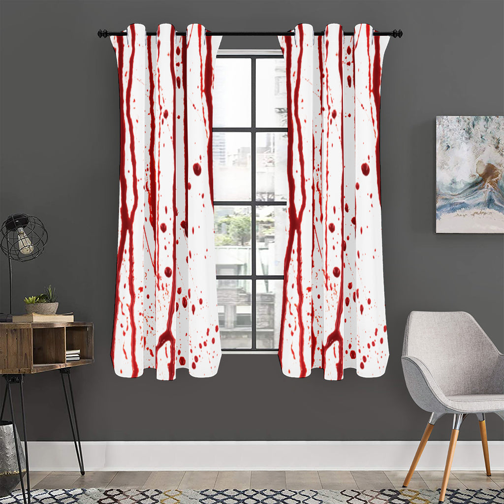 Flowing Red Blood Print Curtain