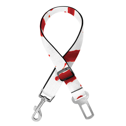 Flowing Red Blood Print Dog Seat Belt