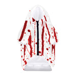 Flowing Red Blood Print Dog Zip Up Hoodie