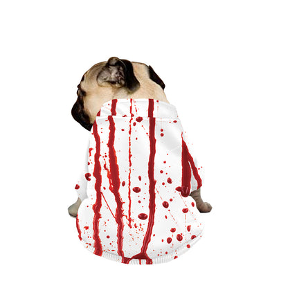 Flowing Red Blood Print Dog Zip Up Jacket