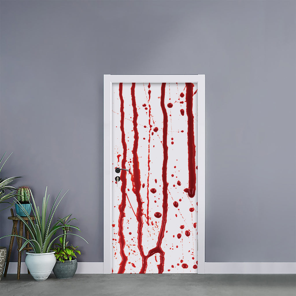 Flowing Red Blood Print Door Sticker