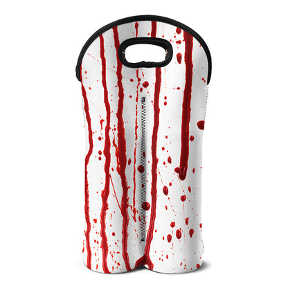 Flowing Red Blood Print Double Neoprene Wine Tote