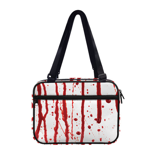 Flowing Red Blood Print Double Strap Bible Bag