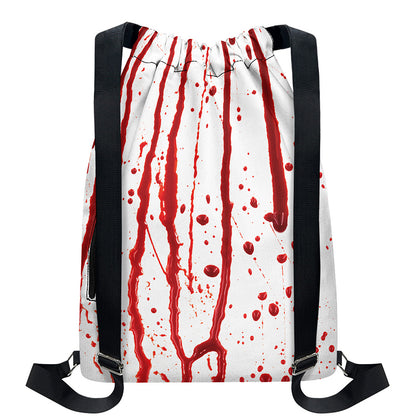 Flowing Red Blood Print Drawstring Backpack